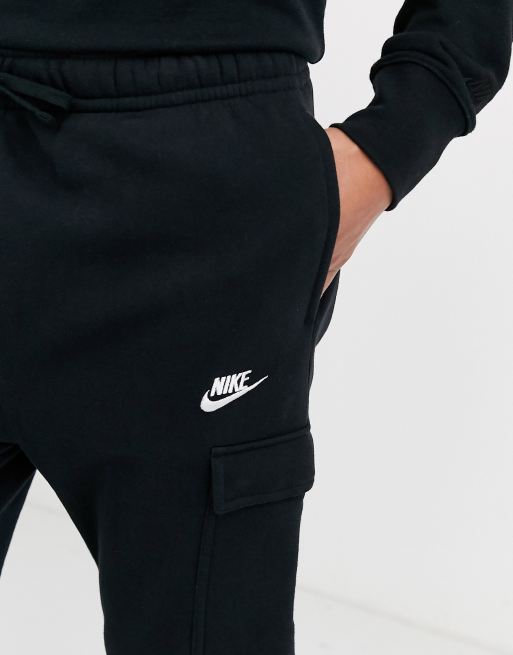 Nike Club cuffed cargo sweatpants in dark gray