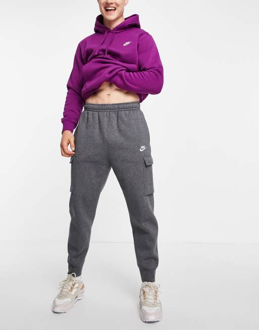 Nike club cuffed cargo sweatpants in dark gray new arrivals