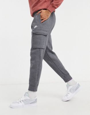 Nike Club cuffed cargo sweatpants in dark gray-Grey