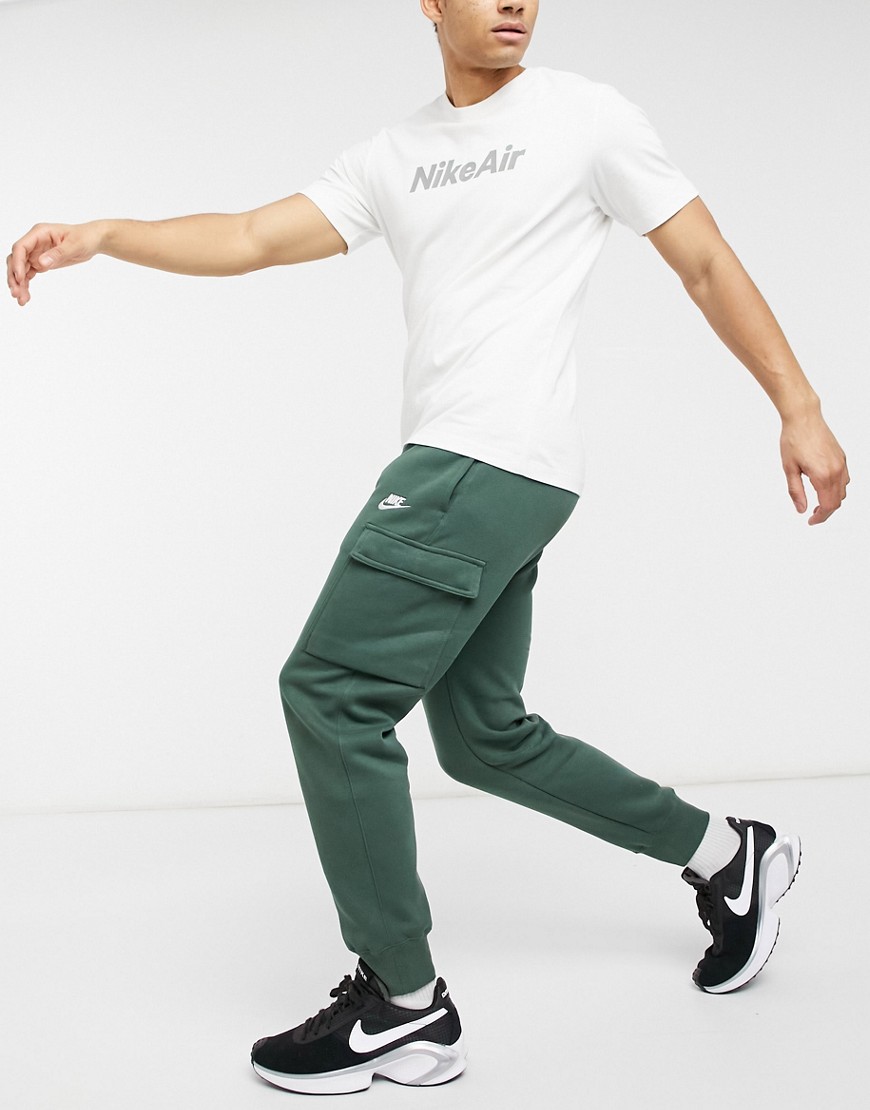 Nike Club Cuffed Cargo Sweatpants In Khaki-green | ModeSens