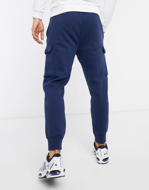 Nike Club cuffed cargo sweatpants in navy ASOS