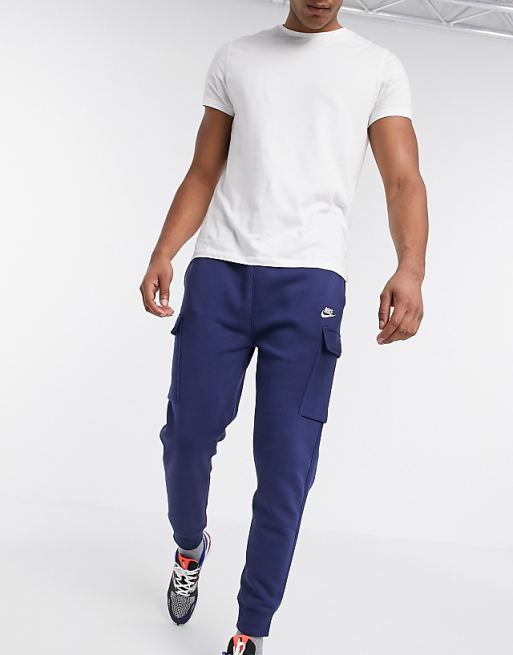 Nike Club cuffed cargo sweatpants in navy | ASOS