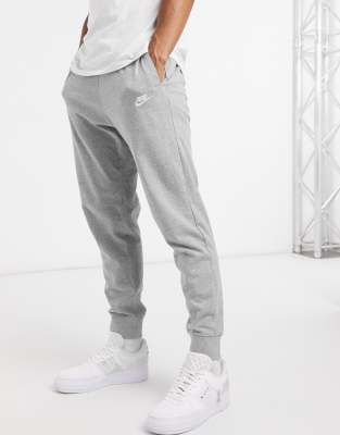 NIKE CLUB CUFFED JERSEY SWEATPANTS IN GRAY HEATHER