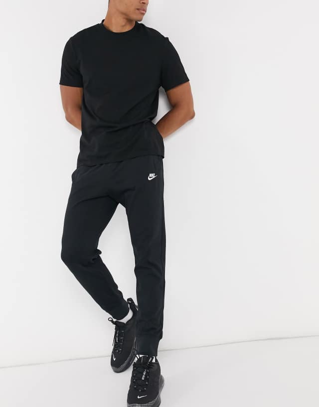 Nike Club cuffed jersey sweatpants in black