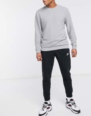 nike club cuffed joggers grey