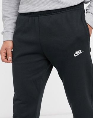 nike club french terry cuffed joggers in black