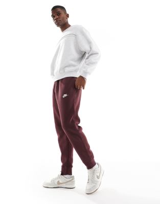 Nike Club cuffed joggers in brown