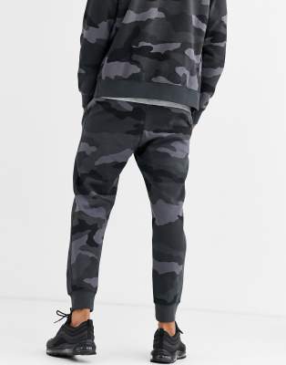 nike club cuffed joggers in camo print