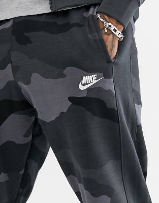 nike club cuffed joggers in camo print