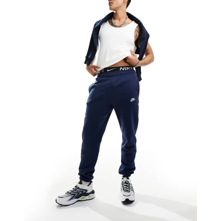 Navy blue nike club joggers new arrivals