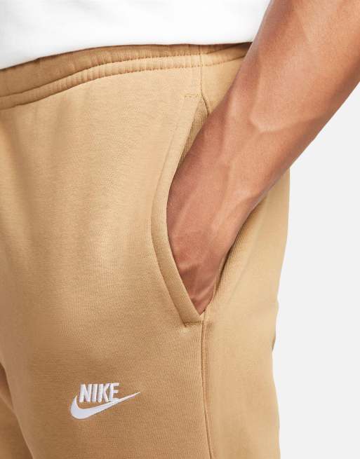 Nike Club cuffed sweatpants in brown