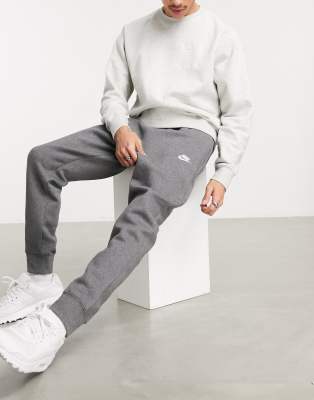 Nike Club cuffed sweatpants in charcoal
