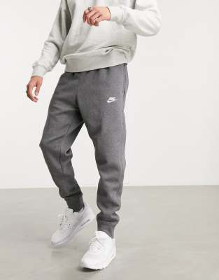 NIKE CLUB CUFFED SWEATPANTS IN CHARCOAL HEATHER-GREY,BV2671-071