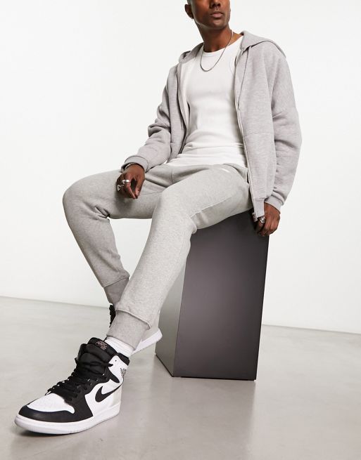 Nike Club cuffed sweatpants in charcoal heather - gray, ASOS