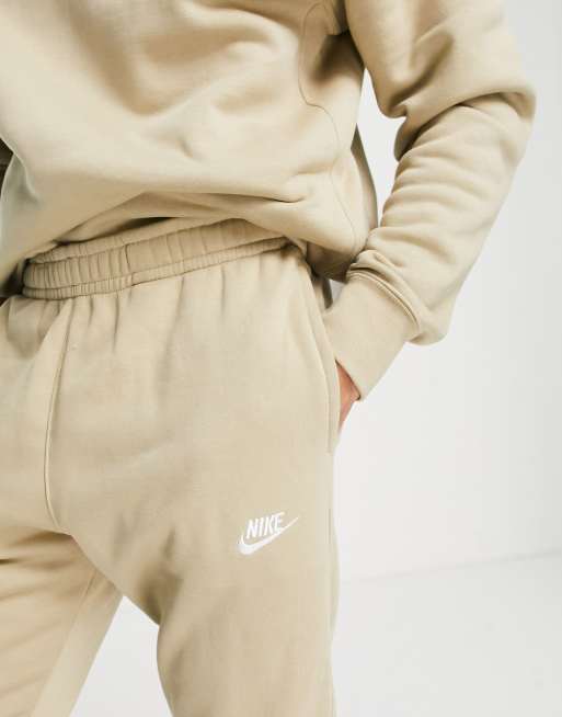 Nike Club cuffed sweatpants in limestone