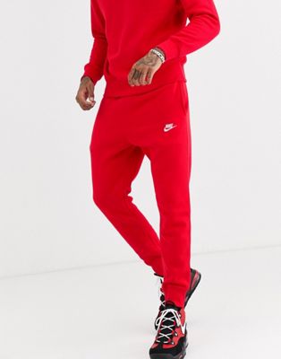 red nike hoodie and sweatpants
