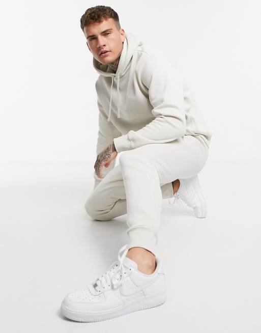 Nike Club cuffed sweatpants in stone