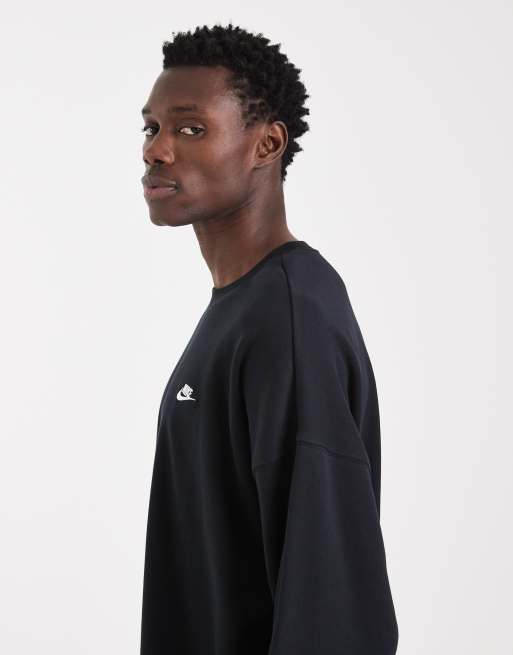 Nike Club – Czarna bluza oversize z materiału french terry, 4 z 5