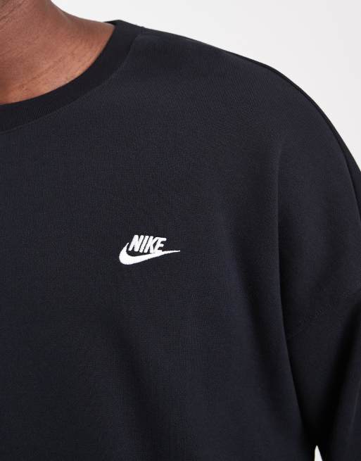 Nike Club – Czarna bluza oversize z materiału french terry, 5 z 5