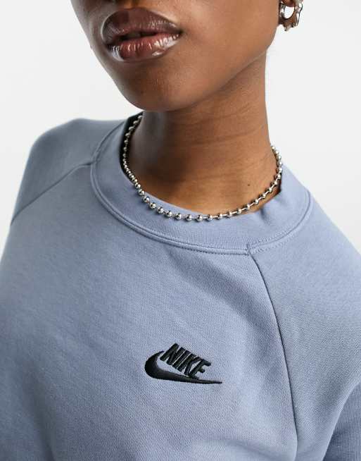 Nike Club essential fleece crew sweat in ashen slate ASOS