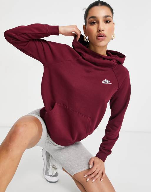 Nike funnel neck store hoodie red