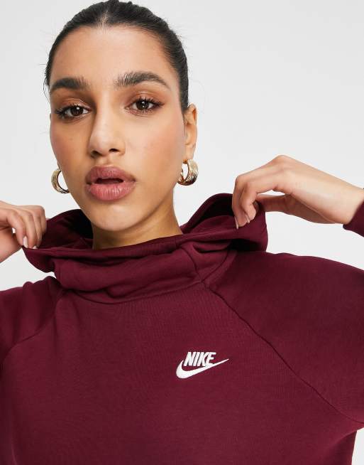 Nike funnel neck store hoodie red