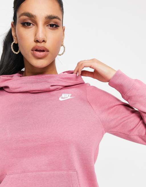 Nike funnel 2025 neck hoodie pink