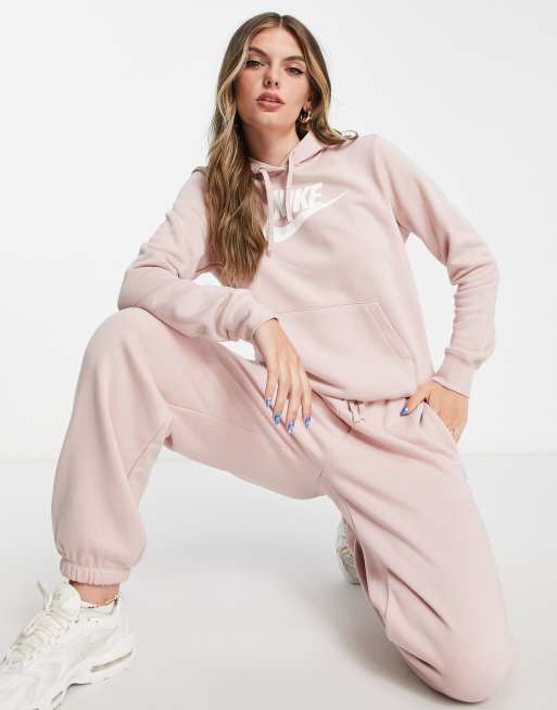Nike Club Essentials – Kapuzenpullover in Rosa mit Logo