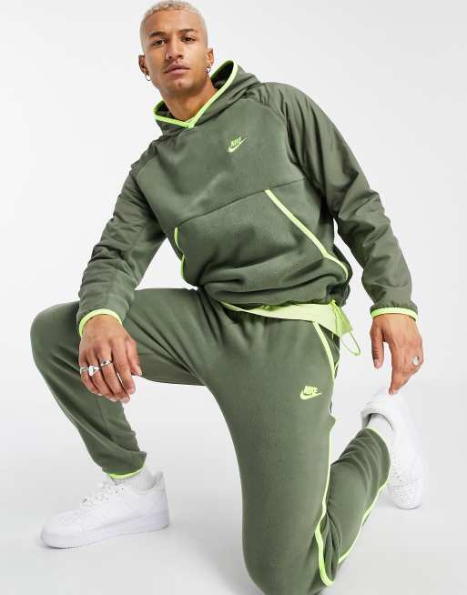 Nike Essentials Fleece cuffed cargo sweatpants in olive green, ASOS