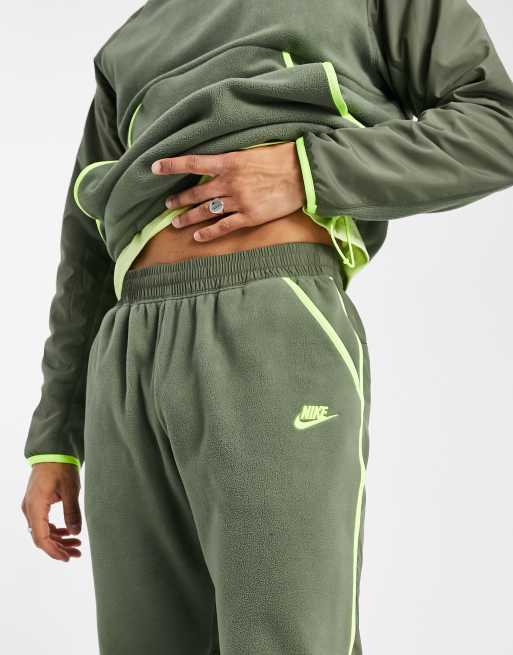 Nike Club Essentials panelled cuffed joggers in khaki