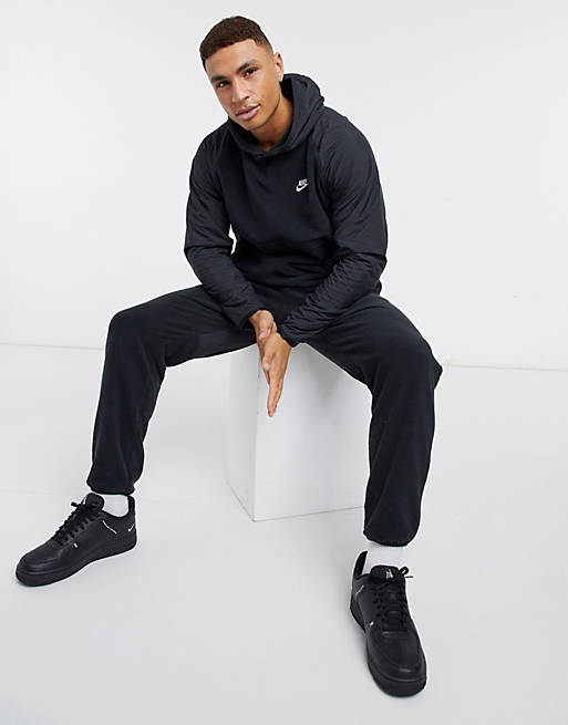 Nike Club Essentials panelled hoodie in black | ASOS