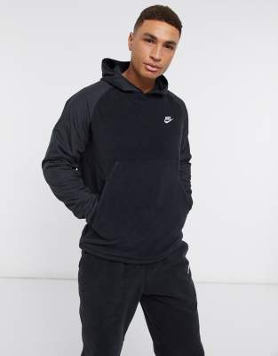 nike club hoodie black