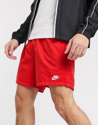 nike woven shorts red
