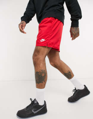 red nike club shorts