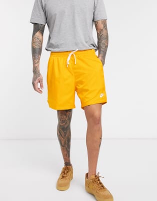 yellow woven nike shorts