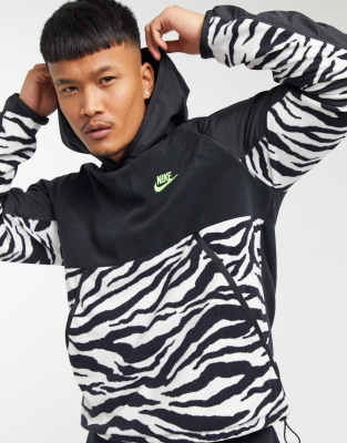 nike animal panel print hoodie