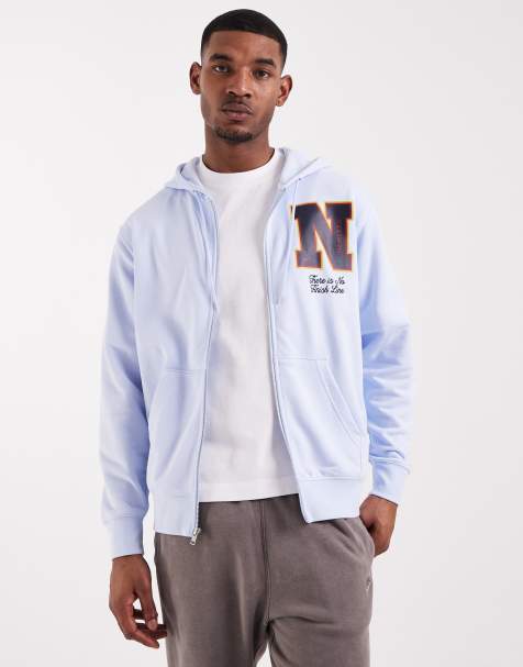 Nike - Club - Felpa blu chiaro in spugna con cappuccio e zip - view 1