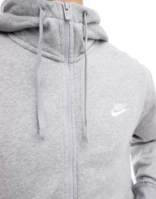 Nike Club Felpa grigia con zip lunga e cappuccio