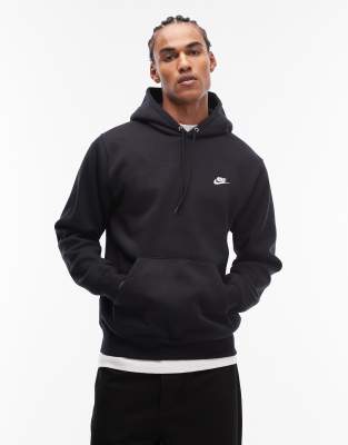 Nike Uomo Bianco/Nero Uomini, Felpa + Maglione, Club Basketball Pull-Over Hoodie, (S) - Immagine 6