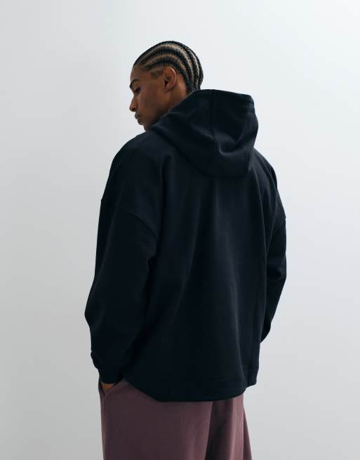Nike Club - Felpa oversize in spugna nera con cappuccio, 4 di 5