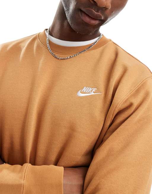 Nike Club - Felpa unisex marrone girocollo, 2 di 4