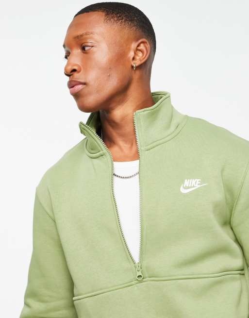 Nike - Club - Felpa verde con zip corta, 3 di 4