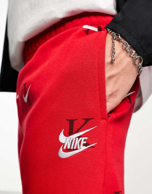 Red Nike Air Nike Jogging Suits On Sale Nike Club Fleece All Over Print  Joggers In Red ASOS