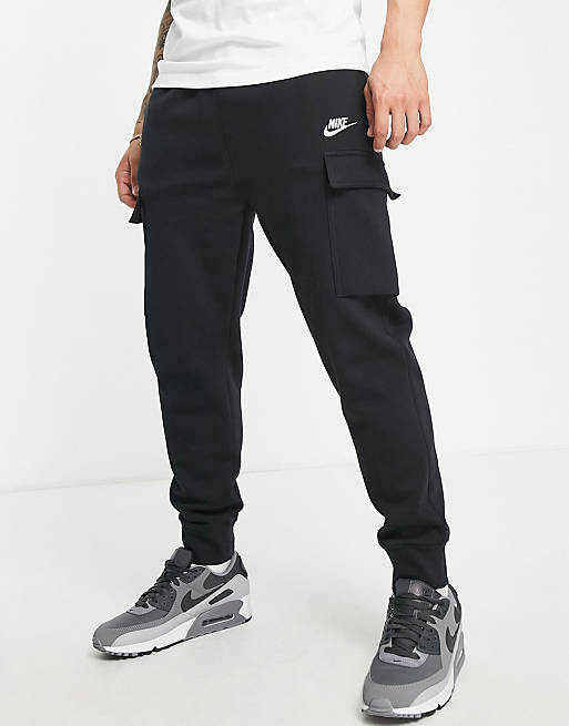 Nike Club fleece cargo jogger in black | ASOS