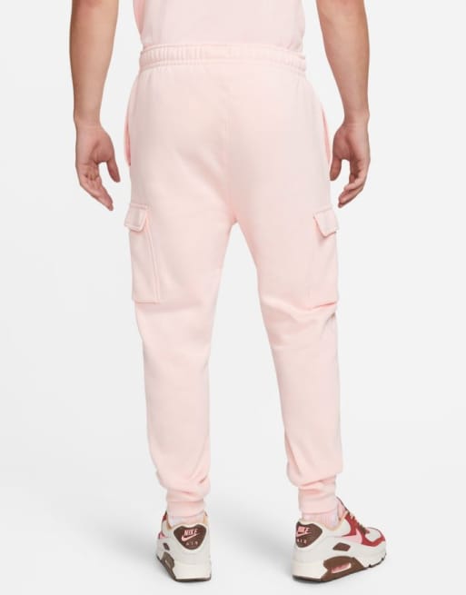 Nike Club Fleece Cargo Sweatpants in Pink