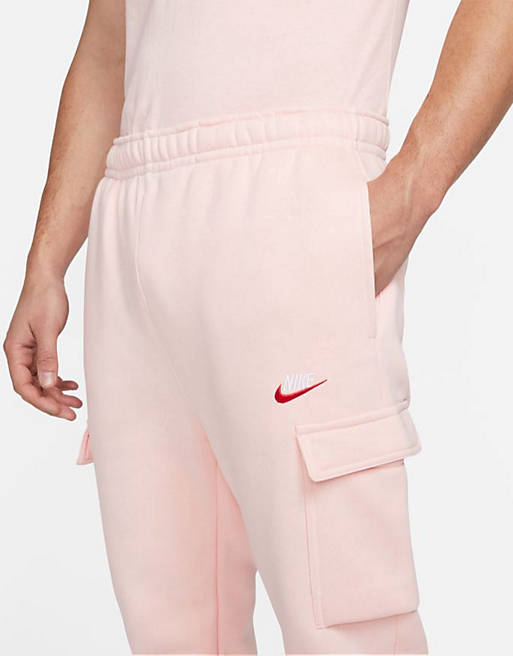 Nike Club fleece cargo joggers in atmosphere pink