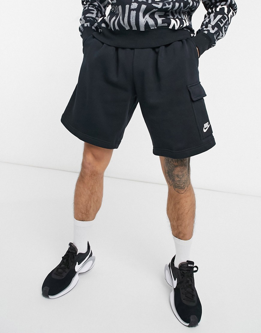 Nike Club Fleece cargo shorts in black