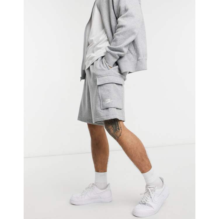 Nike Club fleece cargo shorts in gray heather