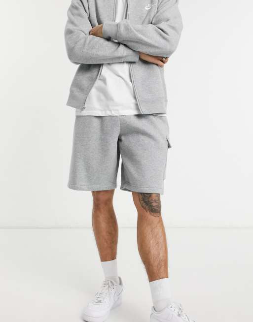 Nike Club fleece cargo shorts in gray heather