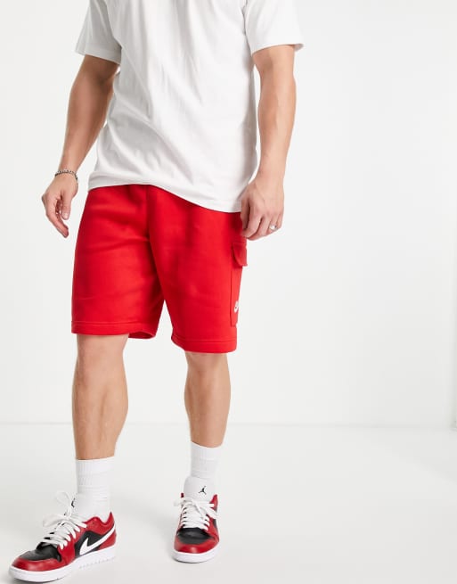 Red nike 2024 shorts fleece